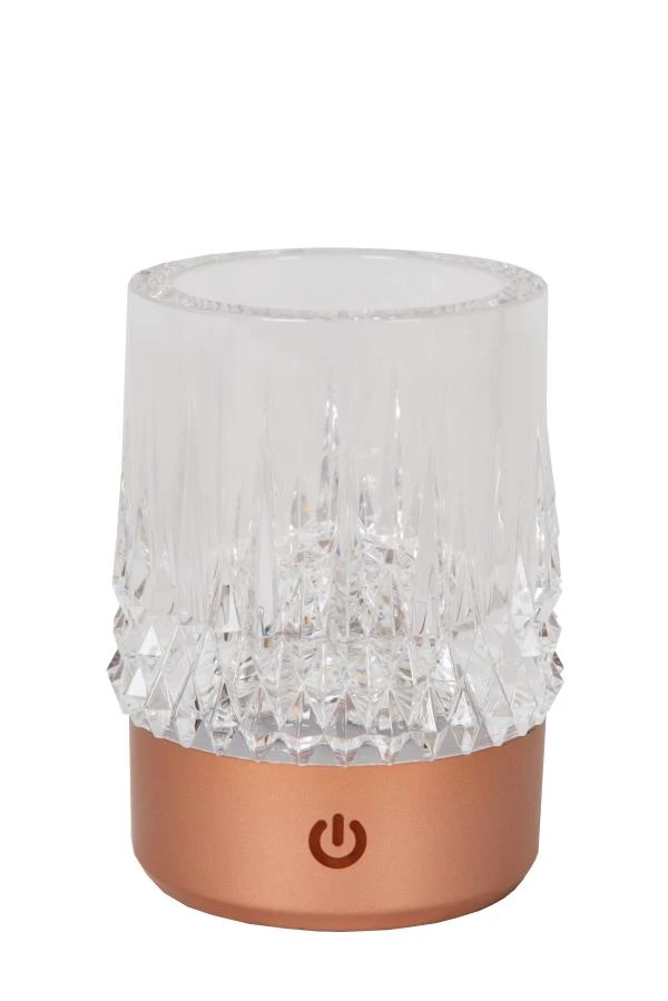 Lucide LILY - Rechargeable Table lamp - Battery pack - Ø 8 cm - LED Dim to warm - 1x3W 2700K/3000K - Copper - Set of 3 - turned off